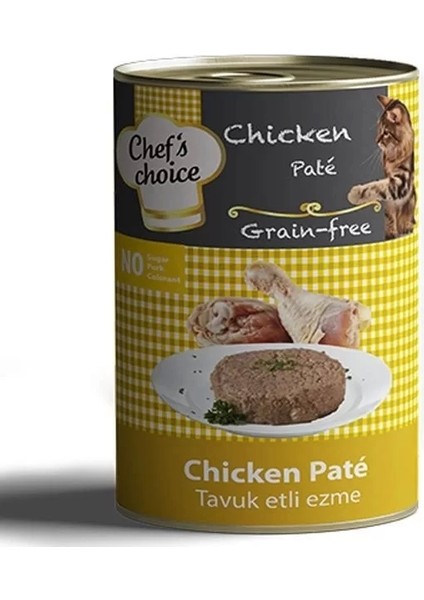 Kıyılmış Tavuk Etli Tahılsız Yetişkin Konserve Kedi Maması 400 gr