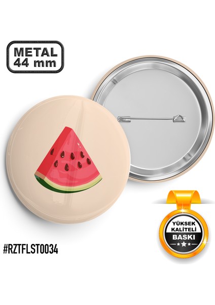 Pembe Karpuz İğneli Rozet 44 mm