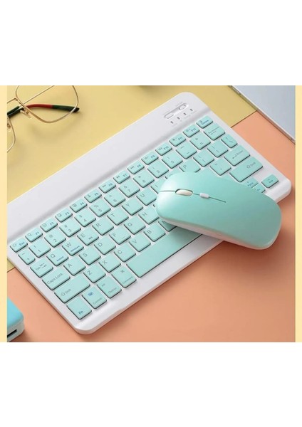 Apple iPad A16 11inç 2025 Uyumlu Standlı Tablet Kılıfı + Bluetooth Klavye Mouse Set