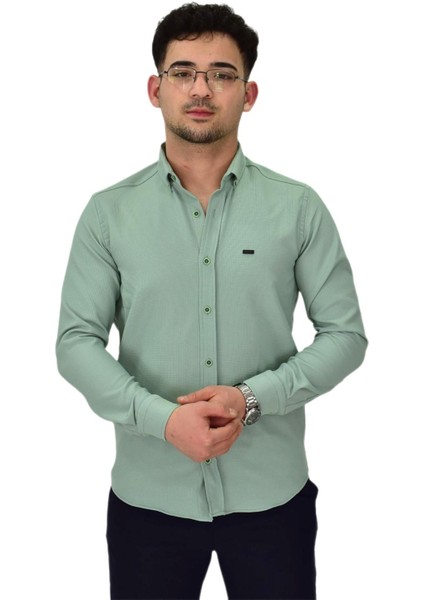 Erkek Likralı Spor Silim Fit Gömlek BGL-ST04327