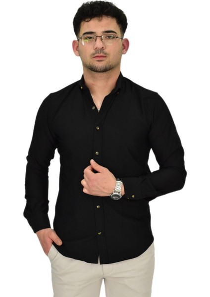 Erkek Likralı Spor Silim Fit Gömlek BGL-ST04327