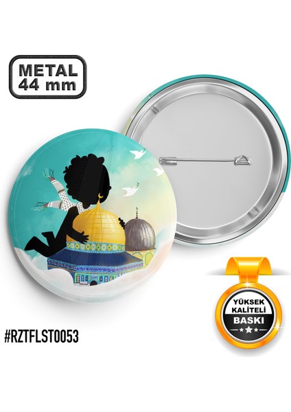 Mescid-İ Aksa Çocuk 2 İğneli Rozet 44 mm