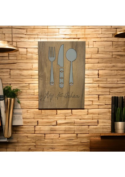 Ahşap Desenli Epoksi Reçine Kaplamalı Tablo - My Kitchen fiyatları