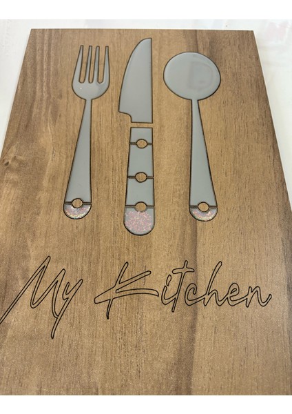 Ahşap Desenli Epoksi Reçine Kaplamalı Tablo - My Kitchen modelleri