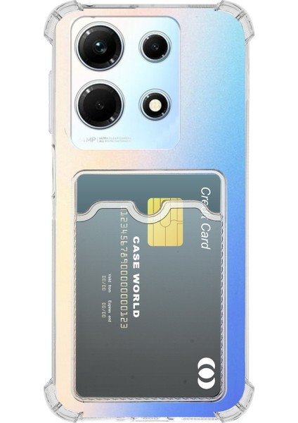 Caseworld Infinix Note 30I Kamera Korumalı Kartlıklı Darbe Emici Özellikli Şeffaf Silikon Kılıf