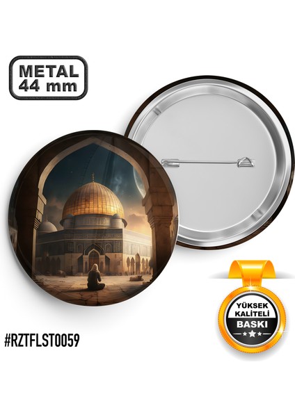 Mescid-İ Aksa Dua İğneli Rozet 44 mm