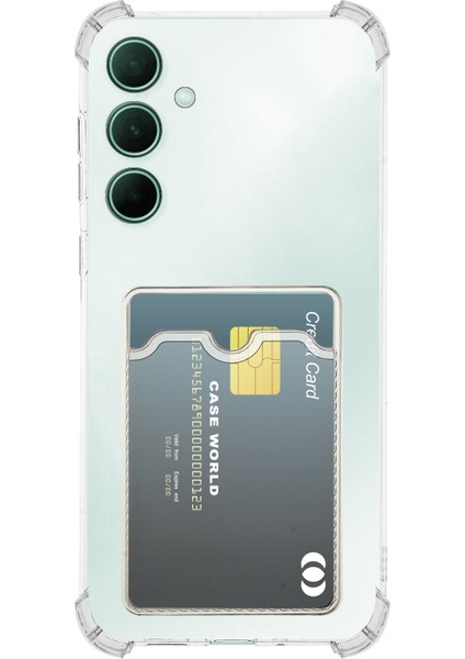 Caseworld Samsung Galaxy A26 Kapak Kamera Korumalı Kartlıklı Darbe Emici Özellikli Şeffaf Silikon Kılıf
