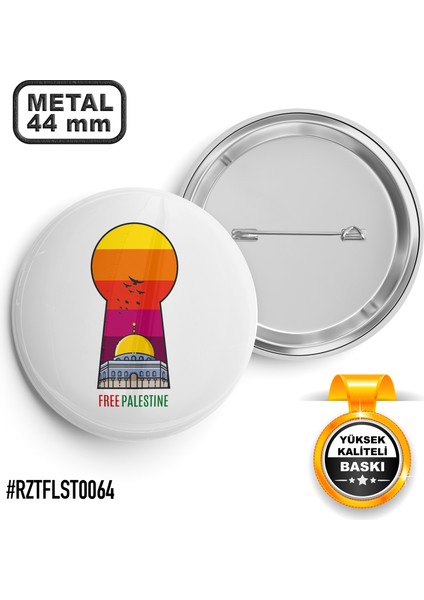 Free Palestine İğneli Rozet 44 mm