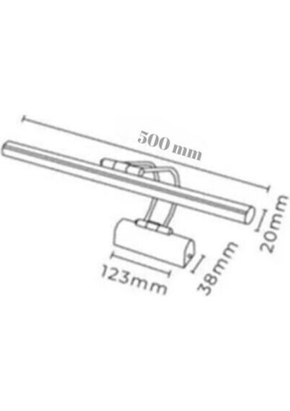 Eskitme Kasa 50 cm Ayna ve Tablo Üstü Flüt Aplik