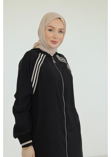Trend Boydan Fermuarlı Kapüşonlu Tunik 25YT409