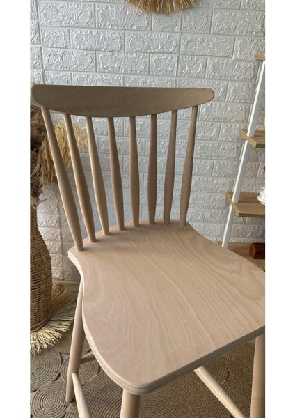 Concept Ham Cilasız Yıldız Bar Sandalyesi Naturel Ahşap Ada Sandalye Mutfak Sandalyesi modelleri
