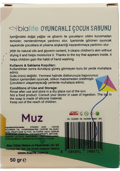 Muz Özlü El Yapımı Oyuncaklı Çocuk Sabunu fırsatları