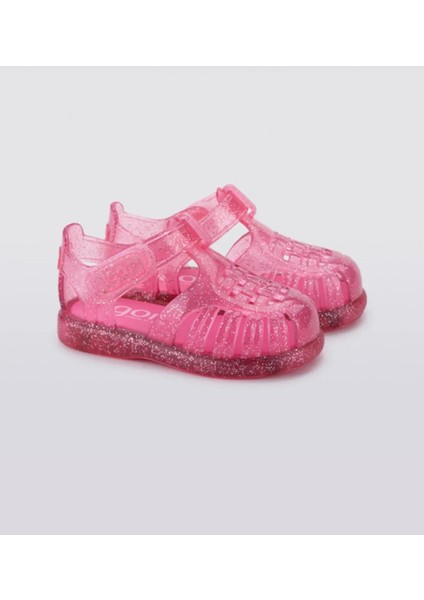 Tobby Gloss Glitter Kız Çocuk Fuşya Simli Sandalet