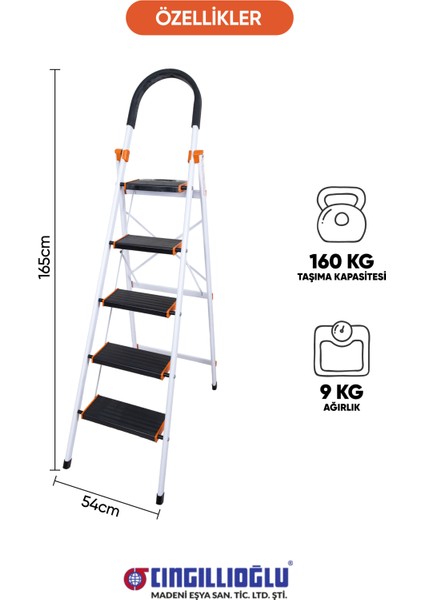 CA-155 Hauslife 5 Basamaklı Ev ve İş Merdiveni