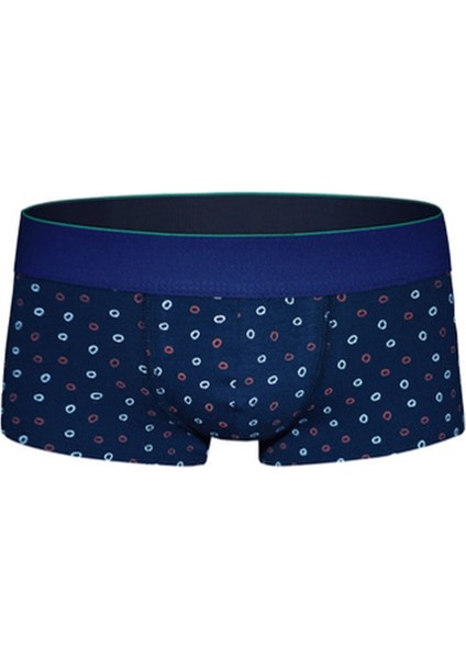 Kısa Geometrik Desenli Erkek Boxer 2450 Lacivert