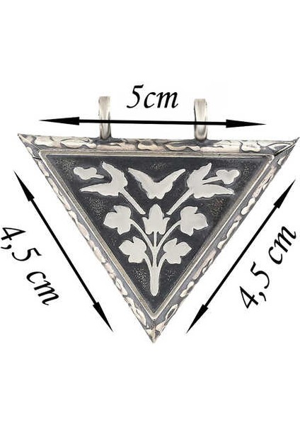 925 Ayar Gümüş Üçgen Içi Açılabilen Çiçek Muskalık Gümüş Kolye indirimleri
