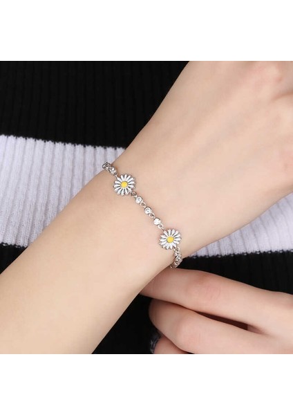 925 Ayar Gümüş Papatya Bileklik fiyatları