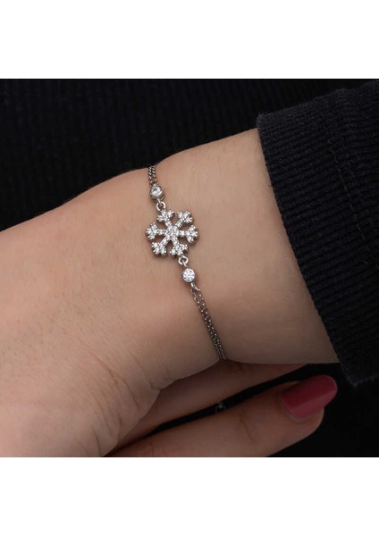 925 Ayar Gümüş Kar Tanesi Kadın Bileklik fiyatları