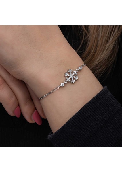 925 Ayar Gümüş Kar Tanesi Kadın Bileklik modelleri