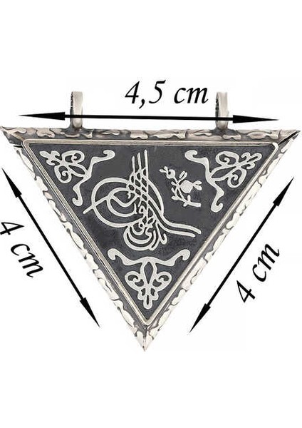 925 Ayar Gümüş Üçgen Içi Açılabilen Tuğra Muskalık Gümüş Kolye fiyatları