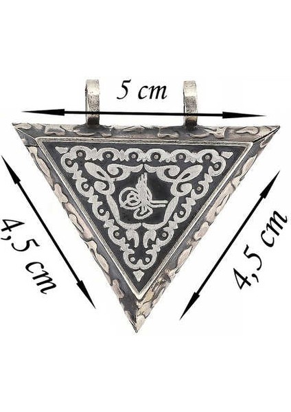 925 Ayar Gümüş Üçgen Içi Açılabilen Tuğra Muskalık Gümüş Kolye fiyatları