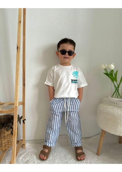 T Shirt ve Keten Pantolon 2 Li Takım