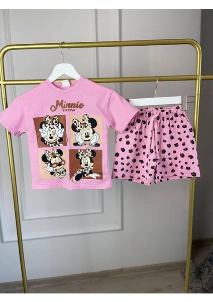 Minnie Show Baskılı Şortlu Takım
