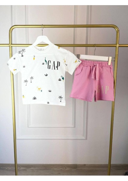 Gap Desenli Şortlu Takım