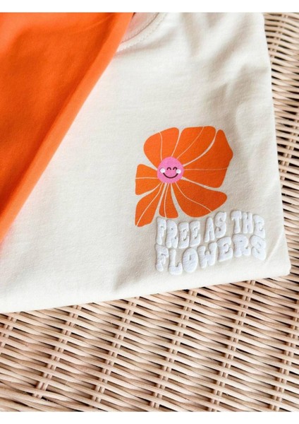 Çicek Kabartma Baskılı Kız Çocuk Takımı fırsatları