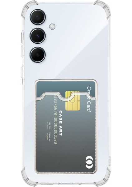 Samsung Galaxy A56 Kapak Kamera Korumalı Kartlıklı Darbe Emici Özellikli Şeffaf Silikon Kılıf