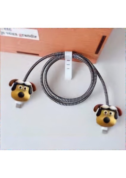 Xiaomi Oppo Huawei Uyumlu Şarj Aleti Kablo Koruyucu 3D Desenli Spiral Renkli