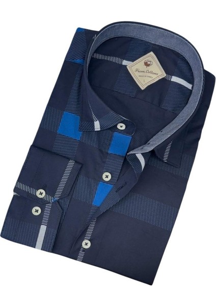 Pamuklu Uzun Kollu Siyah Erkek Gömlek (Slim Fit Kalıp) fiyatları