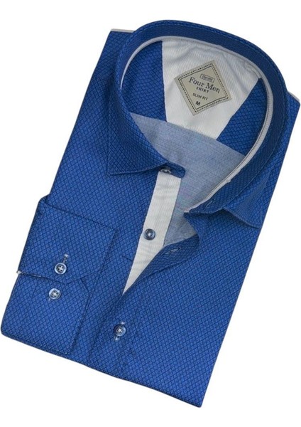 Pamuklu Uzun Kollu Erkek Gömlek (Slim Fit Kalıp) fiyatları