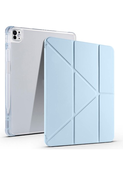 Apple iPad Air 13 2025 M3 Uyumlu Kılıf Tri Folding Kalem Bölmeli Standlı Kılıf