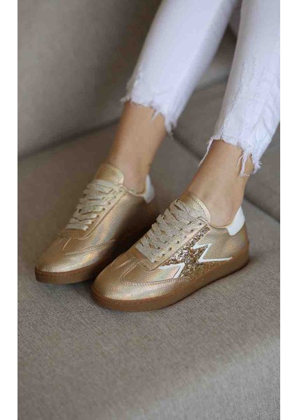 Laura Gold Cilt Sim Taş Detaylı Kadın Sneaker Ayakkabı fiyatları
