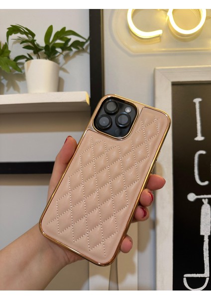 iPhone 14 Pro Max Baklava Desenli Deri Kılıf