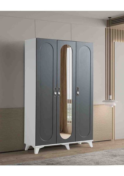masal %100 mdf Membran 3 Kapaklı Dolap gardırop
