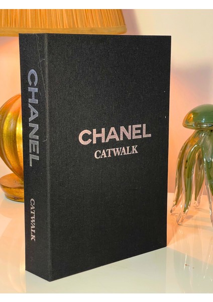 Kumaş Kutu Chanel Siyah Gümüş Italyan Kaplı Dekoratif Kumaş Kutu