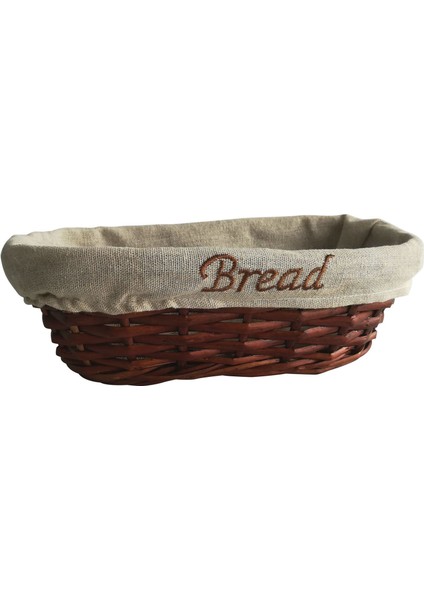 Hasır Bezli Oval Ekmek Sepeti 25*12 cm