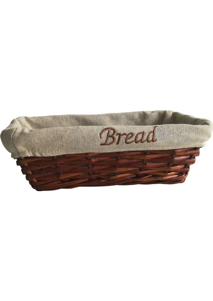 Hasır Bezli Dikdörtgen Ekmek Sepeti 25*12 cm