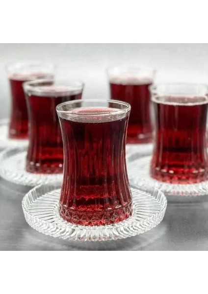 Paşabahçe Elysia Çay Takımı Seti 12 Parça Set Rinana Çay Tabağı 42901, Pasabahce, Şeffaf, 10