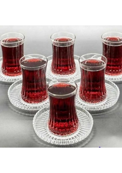 Paşabahçe Elysia Çay Takımı Seti 12 Parça Set Rinana Çay Tabağı 42901, Pasabahce, Şeffaf, 10