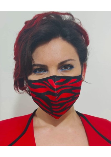 Filtreli Yıkanabilir Maske Desenli Baskı