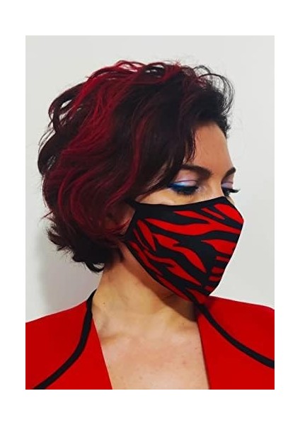 Filtreli Yıkanabilir Maske Desenli Baskı