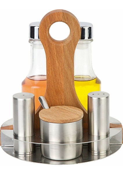 5'li Tuzluk, Yağdanlık ve Baharatlık Takımı 130 cc