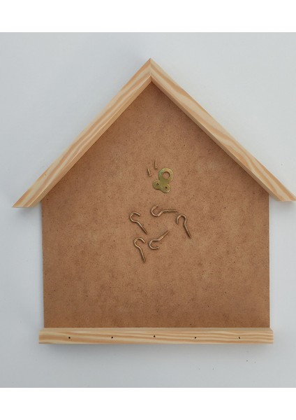 25X30 cm Ahşap Çerçeveli Boyanabilir Açık Anahtarlık Panosu Ham El Yapımı