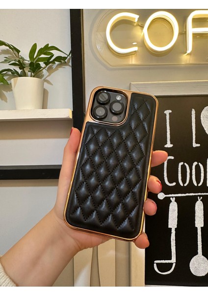 iPhone 14 Pro Max Baklava Desenli Deri Kılıf