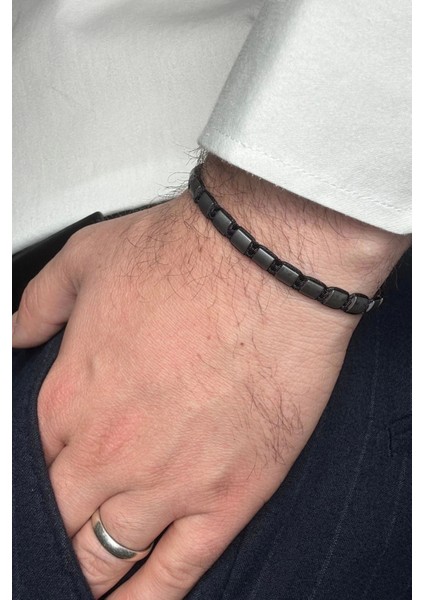 Özel Tasarım Halatlı Kare Hematit Taşlı Asansör Ipli Ayarlanabilir Doğal Taş Erkek Bileklik fiyatları