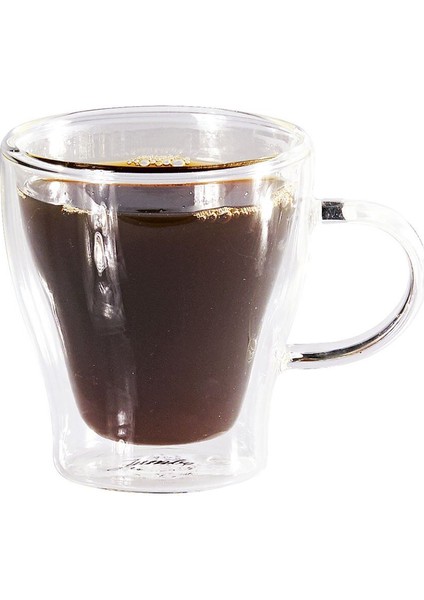 Çift Cidarlı Kulplu Espresso Bardağı 80 cc 6 Adet