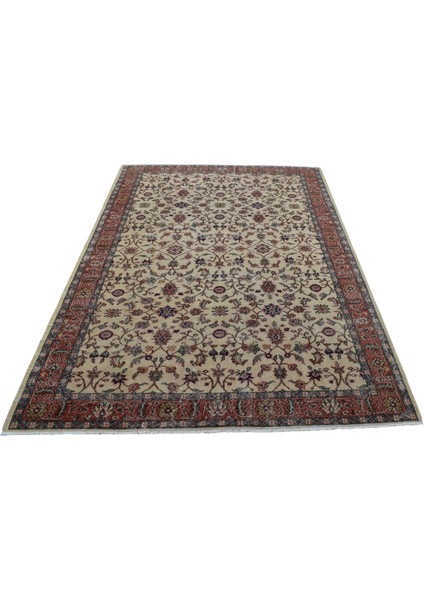 Vintage 6m2 El Dokuma Eskitme Çiçekli Pastel Yün Salon Halısı 5716